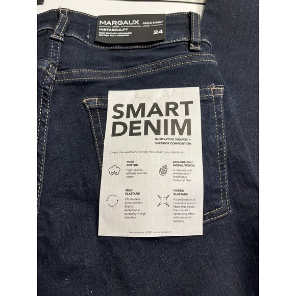 NWT - DL1961 Womens Margaux Instasculpt Dark Wash Ankle Skinny Jeans Size 24” - Picture 1 of 8